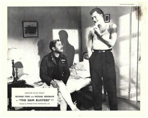 The Dam Busters 1955 original 8x10 lobby card Michael Redgrave in scene