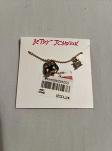 $32 Betsey Johnson Minis Cat Pendant   HEAD ONLY AB - Picture 1 of 3