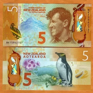 Nouvelle ZELANDE NEW ZEALAND Billet 5 $ 2015 P185 POLYMER PINGOUIN NEUF UNC - Imagen 1 de 1