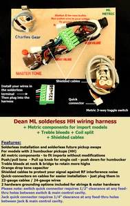 Dean ML Lötfreier Kabelbaum + metrische Komponenten + Spulensplit + Höhenentlüftungen - Bild 1 von 6