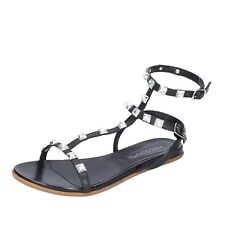 QUESTIONA 40 EU women's shoes sandals black leather nails EX67-40