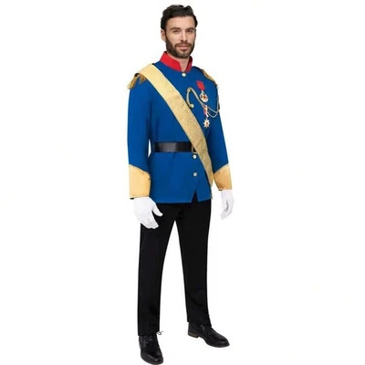 NEW Large Prince Charming Eric Capn Disney Crunch Costume Royal Blue Jacket Men - Image 1 of 4