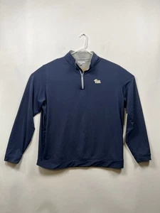 Peter Millar Shirt Mens 2XL Navy Blue Quarter Zip Crown Sport Pitt Flaw - Picture 1 of 14