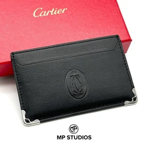 Tarjetero Cartier Negro Piel de becerro Must de Cartier Tarjeta Cartera - AD VIP Regalo - Imagen 1 de 9
