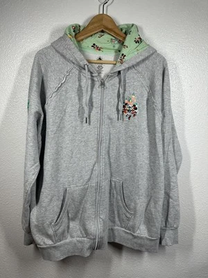 Sudadera con Capucha Disney Para Mujer 2XL Gris Cremallera Completa Disneyland Play In The Park Mickey Minnie Foto 1 de 4
