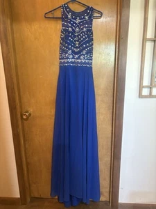Vestido Dylanqueen Limited Azul Formal con Acentos de Estrás - Imagen 1 de 6