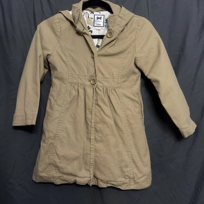 Gymboree Hooded khaki coat jacket / Side Pockets Size Small 5-6 - Image 1 of 4