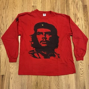 Vintage Che Guevara T Shirt Men’s Size XL Long Sleeve Red 90s Vtg - Picture 1 of 8