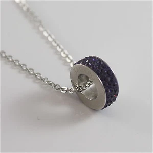 COLLANA S'AGAPO ACCIAIO CRYSTAL RING SCR07 CON CRISTALLI VIOLA E CATENA 45 CM - Imagen 1 de 1