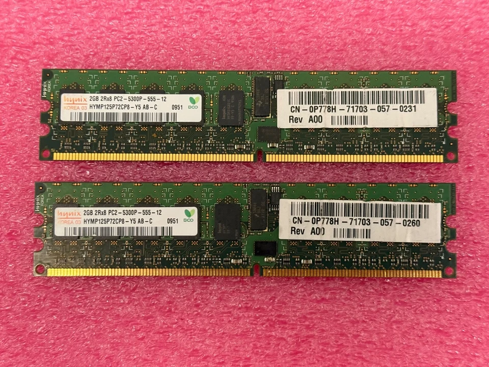 4GB 2x 2GB PC2-5300P DDR2 ECC Fully Buffered Server RAM - Image 1 of 1