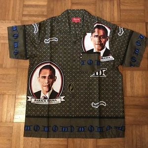 Camisa Supreme Obama verde talla M ENVÍO A CUALQUIER LUGAR - Imagen 1 de 7