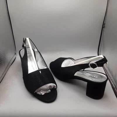 Sandalias David Tate Rave para mujer 10,5 W gamuza negra con tirantes brillantes  Foto 1 de 4