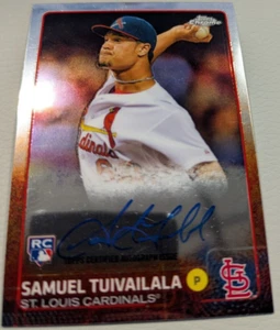 2015 Topps Chrome Samuel Tuivailala Auto Rookie Card - Picture 1 of 2
