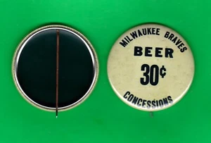 1950's STYLE Milwaukee BRAVES Retro 2-1/4" RP Stadium Beer Vendor PIN 30 Cents - Picture 1 of 1