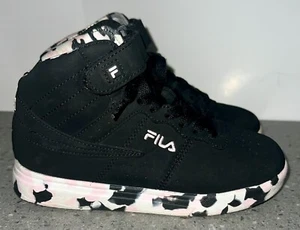 Fila Black Pink Camo Sneaker HI-Top Kids Size 1 - Picture 1 of 10
