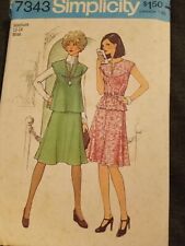 Simplicity 7343 Misses Skirt Top Sewing Pattern 16-18 *Cut** 1974