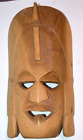 Hand Carved Wood Tribal Mask Wall Hanger Decor  14"