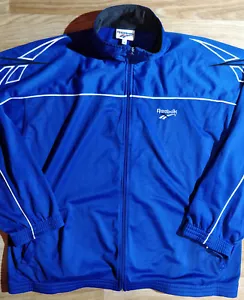 Reebok 90's Vintage Mens Tracksuit Top Jacket Blue Big Logo - Picture 1 of 7