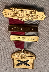 P9C 1997 Blackinton: 137th NY Vol Infantry 1st Pl Team Artillery Medal Pin Badge - Picture 1 of 3