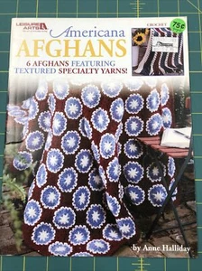 Americana Afghans Leisure Arts Crochet Pattern Leaflet #3705 -6 Designs Halliday - Picture 1 of 3