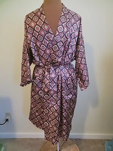 Vintage 60s/70s Mens Paisley Medallions Silky Robe Lined John Weitz Small - Picture 1 of 9