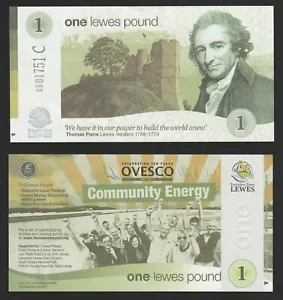 Regno Unito Inghilterra - Banconota Lewes £1 1 sterlina 2017 UNC valuta locale - Ovesco - Foto 1 di 1