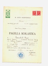 PAGELLA SCOLASTICA - R. Liceo Scientifico , Fiume,1936