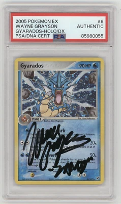PSA Signed Wayne Grayson Pokémon TCG Gyarados EX Deoxys 8/107 Holo Rare - Image 1 of 2