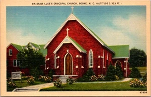 Saint Luke's Episcopal Church Boone North Carolina Linen Postcard - Picture 1 of 2
