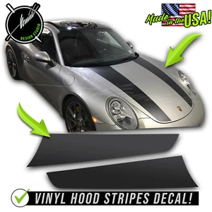 911R-style hood racing stripes GT Fits - 2011 Porsche 911 Carrera 991 992 1 - Picture 1 of 4