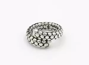 Rare John Hardy Sterling Silver Two Coil Dot Flexible Wrap Ring Size 5.5 - Picture 1 of 5