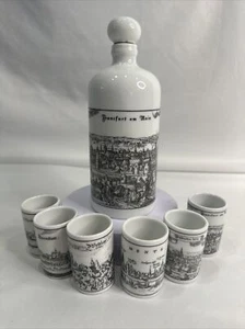 Porcelain Altenkunstadt Decanter 6 Shot Glasses Complete Set RARE Bavarian Germa - Picture 1 of 19