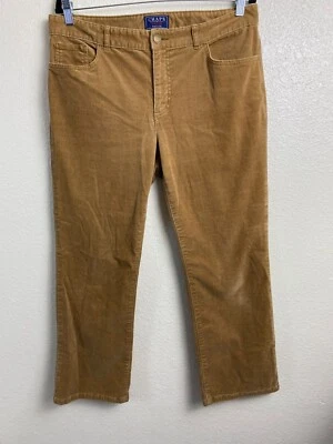 CHAPS Brown Corduroy Straight Leg Pants Women size 14 Petite Classic Capsule - Image 1 of 4
