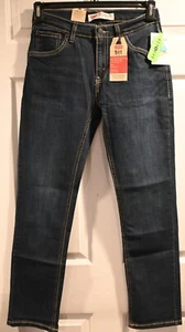 NEW LEVI'S Big Boys 511 Slim Stretch Fit Jeans Dark Blue Pant 16 REG Size 28x28 - Picture 1 of 12