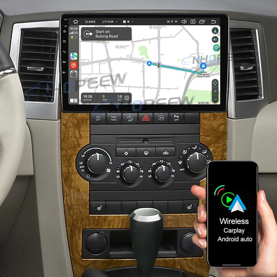 Autoradio 64 GB Android 13 CarPlay GPS per Dodge RAM Jeep Grand Cherokee Chrysler