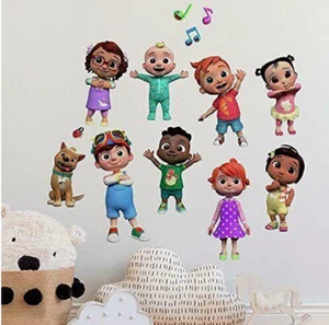 Cocomelon Peel and Stick Wall Decals JJ CC Cody tomtom yoyo bingo 48 stickers - Picture 1 of 5