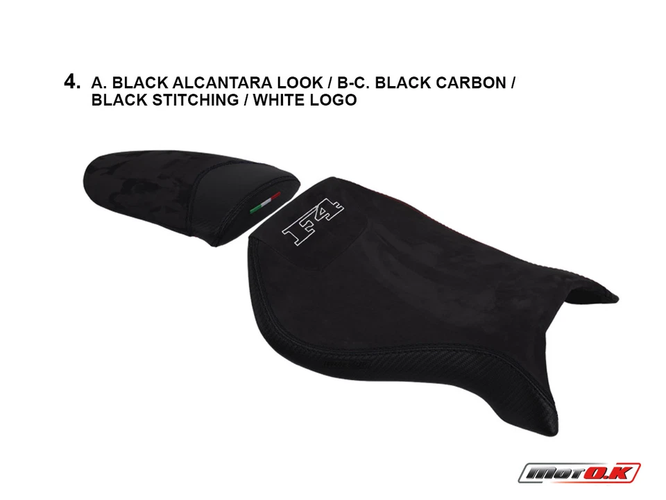 MV Agusta F4 1999 - 2009 MotoK Seat Cover waterproof Alcantara D564/K2/3 black Foto 1 de 1