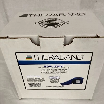 THERABAND Resistance Band 25 Yard Roll, Extra Heavy Blue Non-Latex Profession...