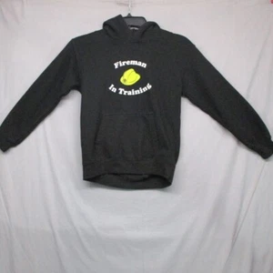 AWD Fireman In Training Graphic Print Hoodie Black Youth Size | 7/8 - Picture 1 of 9