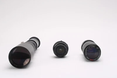 Lote de 3 lentes Five Star 75-200 mm F/4,5, 500 mm F/8, 28 mm F/2,8 - Buen estado Foto 1 de 4