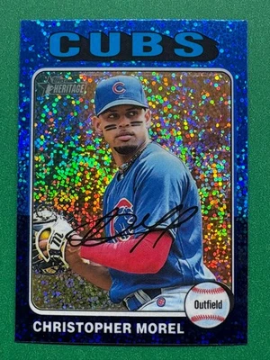 2024 Topps Heritage - Christopher Morel #316 Chrome Blue Sparkle Refractor - Image 1 of 2