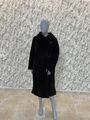 Max Mara Womens Alpaca Coat Dark Brown Size 8 - Image 1 of 4