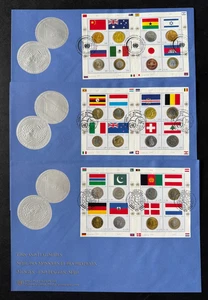Münze und Flagge der Vereinten Nationen 2015 große FDC'S aus allen 3 Büros - Bild 1 von 1