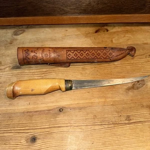 J.Marttiini Finnenmesser Angelmesser Jagdmesser Lederscheide - Bild 1 von 4