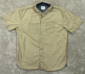 Ecko Unltd Shirt Men's XXL Beige Striped Short Sleeve Button Up - Picture 1 of 9