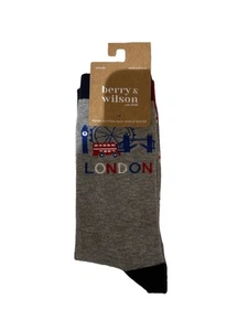 * 2 PAIRS * EVERYDAY / DRESS / OFFICE SOCKS UNION JACK / LONDON DESIGN * - Picture 1 of 7