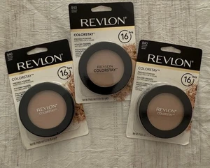 Paquete de 3 polvos prensados Revlon ColorStay 0,3 oz medio #840 sin brillo 16 horas NUEVO - Imagen 1 de 3