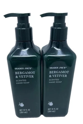2 Pack Trader Joe's Bergamot & VETIVER Hand Soap 12oz Holiday Scent Collection - Image 1 of 2