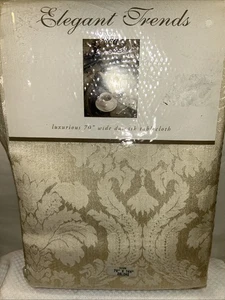 "Mantel Damasco Bardwil Elegant Trends Lino Marfil Rectángulo 70"" X 144"" Nuevo con Etiquetas" - Imagen 1 de 6
