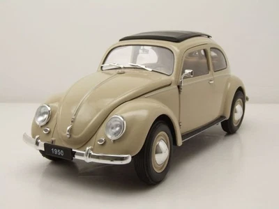 VW Maggiolino Brezelkäfer 1950 Crema Modellino Auto 1:18 Welly - Immagine 1 di 4